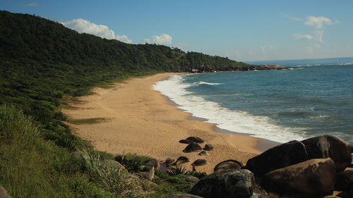 View of calm beach against the sky