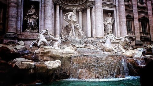 Statues in a building