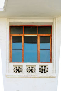 Low angle view of window on building