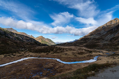 Scenic view of mountains against sky