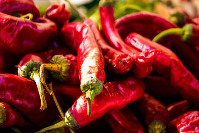 Close-up of red chili peppers