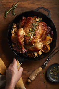 Roasted chicken with garlic and lemon herbs