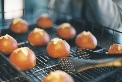 Close-up of vegetables on barbecue grill