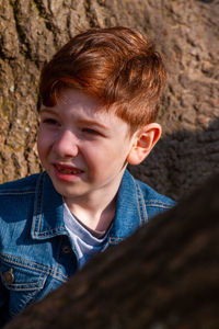 Close-up portrait of cute boy