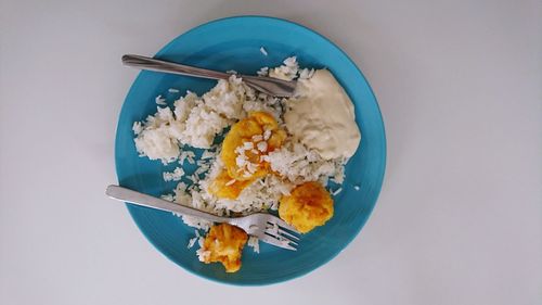 Close-up of breakfast in bowl on table