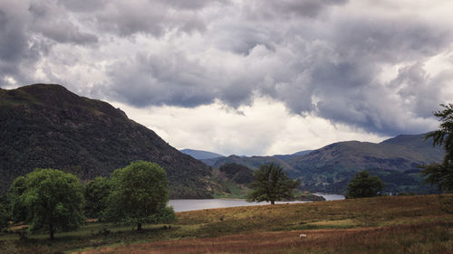 Scenic view of mountains against sky