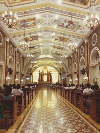 View of illuminated corridor