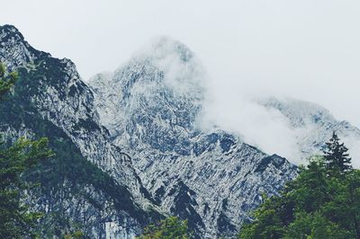 View of mountain against cloudy sky