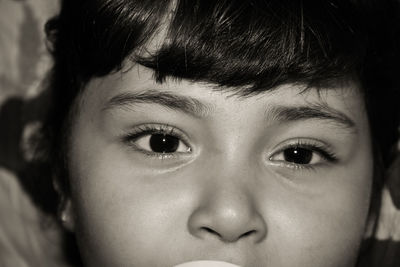 Cropped portrait of girl