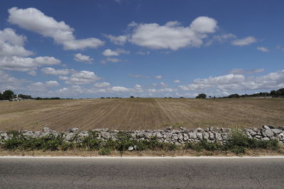 Scenic view of land against sky