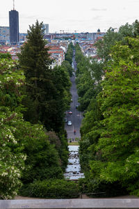 View of buildings along road