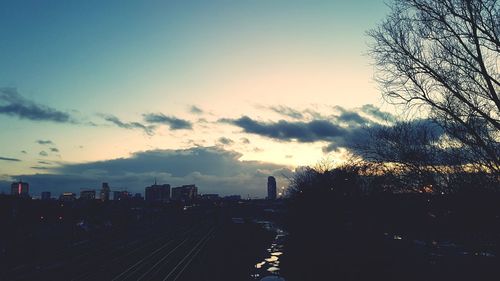 Cityscape against sky during sunset