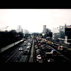 Traffic on road in city