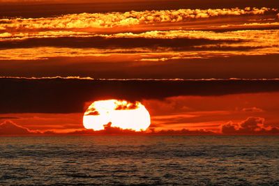 Scenic view of sunset over sea