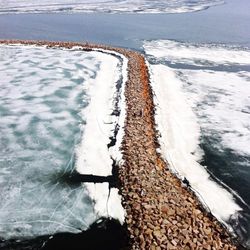 Scenic view of frozen sea