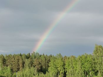 Scenic view of rainbow against sky