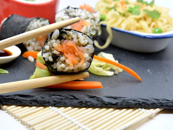 Close-up of meal served in bowl