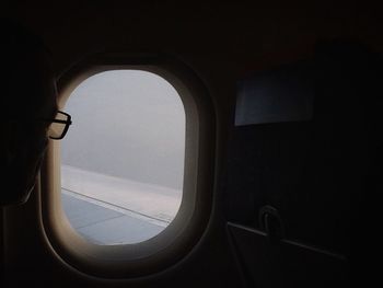 Clouds seen through airplane window