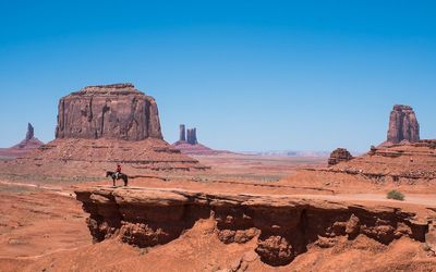 Scenic view of canyon national park against clear blue sky