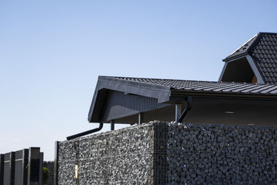 Low angle view of building against clear sky