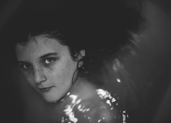 High angle portrait of girl in bathtub