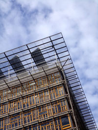 Low angle view of modern building against sky