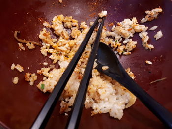 High angle view of food