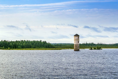 Landscape on the vyg river part of the white sea-baltic canal, russia