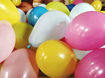 Close-up of multi colored balloons