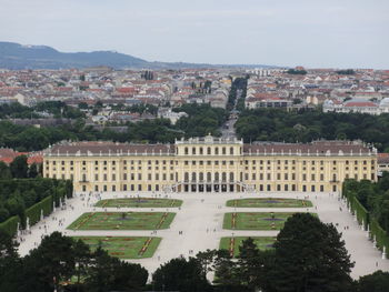 High angle view of schönbrunn palace