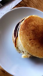 High angle view of cake in plate