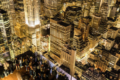 High angle view of buildings in city