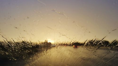 Full frame shot of windshield during rain