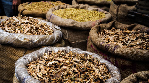 Close-up of indian spice for sale in market