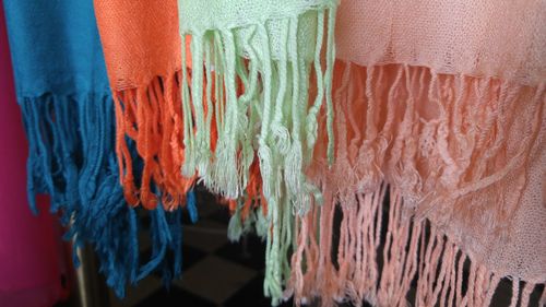 Close-up of scarves