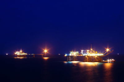 View of illuminated city at night