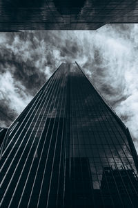 Low angle view of modern building against sky