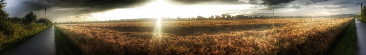 Scenic view of landscape against sky during sunset