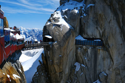 Panoramic view of snowcapped mountains against sky