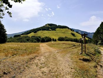 Road amidst landscape against sky