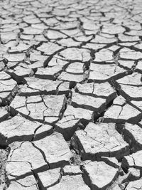 Full frame shot of cracked field