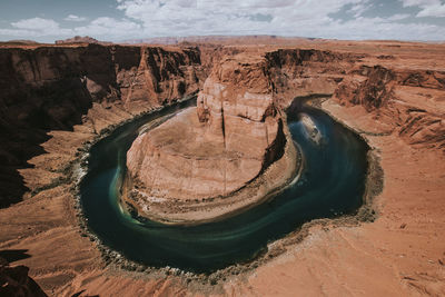 Aerial view of rock formations