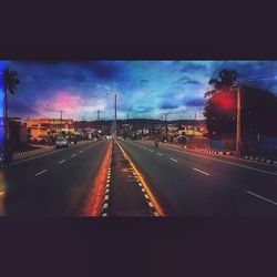 Road in city at night