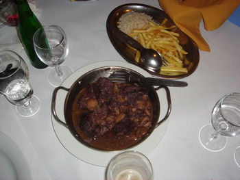 Close-up of food served in plate