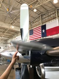 Close-up of hand flag