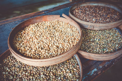 High angle view of food in containers