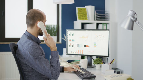 Businessman working at office