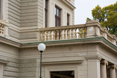 Exterior of historic building against sky