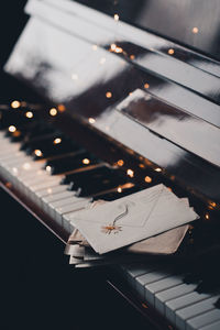 Close-up of piano keys