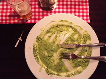 Close-up of served food in plate